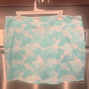 Aqua and White Patterned Women's sports skort